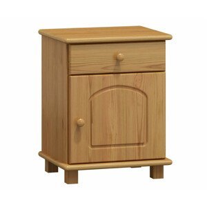 Noční stolek masiv borovice se skříňkou a zásuvkou MATYÁŠ (Barva dřeva: moření olše)