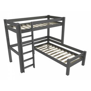 Patrová postel 8X8 12A (Rozměr: 90 x 180 / 90 x 180 cm, Barva dřeva: barva šedá)