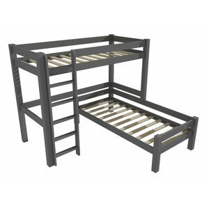 Patrová postel 8X8 12A (Rozměr: 90 x 190 / 90 x 190 cm, Barva dřeva: barva šedá)