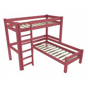 Patrová postel 8X8 12A (Rozměr: 80 x 180 / 80 x 180 cm, Barva dřeva: barva růžová)