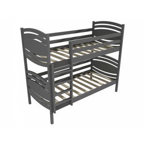 Patrová postel PP 001 (Rozměr: 80 x 190 cm, Prostor mezi lůžky: 90 cm, Barva dřeva: barva šedá)