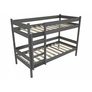 Patrová postel PP 002 (Rozměr: 90 x 190 cm, Prostor mezi lůžky: 80 cm, Barva dřeva: barva šedá)
