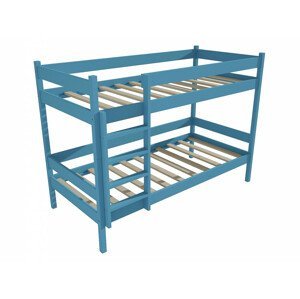 Patrová postel PP 002 (Rozměr: 90 x 190 cm, Prostor mezi lůžky: 80 cm, Barva dřeva: barva modrá)
