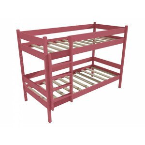 Patrová postel PP 002 (Rozměr: 90 x 190 cm, Prostor mezi lůžky: 80 cm, Barva dřeva: barva růžová)