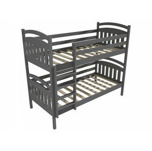 Patrová postel PP 003 (Rozměr: 90 x 190 cm, Prostor mezi lůžky: 80 cm, Barva dřeva: barva šedá)