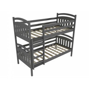 Patrová postel PP 003 (Rozměr: 90 x 200 cm, Prostor mezi lůžky: 80 cm, Barva dřeva: barva šedá)