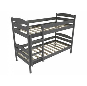 Patrová postel PP 004 (Rozměr: 90 x 200 cm, Prostor mezi lůžky: 80 cm, Barva dřeva: barva šedá)