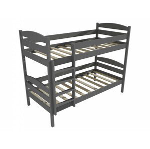 Patrová postel PP 004 (Rozměr: 80 x 180 cm, Prostor mezi lůžky: 90 cm, Barva dřeva: barva šedá)