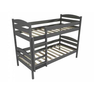 Patrová postel PP 004 (Rozměr: 80 x 190 cm, Prostor mezi lůžky: 80 cm, Barva dřeva: barva šedá)