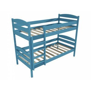 Patrová postel PP 004 (Rozměr: 90 x 190 cm, Prostor mezi lůžky: 80 cm, Barva dřeva: barva modrá)