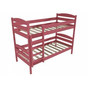 Patrová postel PP 004 (Rozměr: 90 x 190 cm, Prostor mezi lůžky: 80 cm, Barva dřeva: barva růžová)