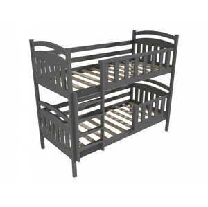 Patrová postel PP 005 se zábranou (Rozměr: 90 x 190 cm, Prostor mezi lůžky: 80 cm, Barva dřeva: barva šedá)