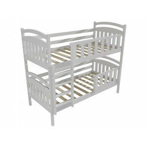 Patrová postel PP 005 se zábranou (Rozměr: 90 x 190 cm, Prostor mezi lůžky: 100 cm, Barva dřeva: barva bílá)