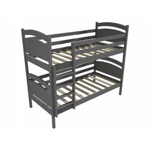 Patrová postel PP 006 (Rozměr: 90 x 190 cm, Prostor mezi lůžky: 80 cm, Barva dřeva: barva šedá)