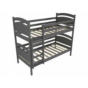 Patrová postel PP 006 (Rozměr: 90 x 200 cm, Prostor mezi lůžky: 100 cm, Barva dřeva: barva šedá)