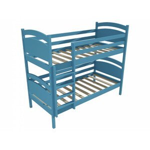 Patrová postel PP 006 (Rozměr: 90 x 190 cm, Prostor mezi lůžky: 80 cm, Barva dřeva: barva modrá)