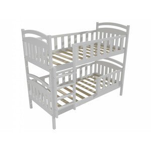 Patrová postel PP 007 se zábranou (Rozměr: 90 x 190 cm, Prostor mezi lůžky: 90 cm, Barva dřeva: barva bílá)