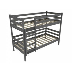 Patrová postel PP 008 (Rozměr: 90 x 190 cm, Prostor mezi lůžky: 80 cm, Barva dřeva: barva šedá)