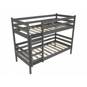 Patrová postel PP 008 (Rozměr: 90 x 200 cm, Prostor mezi lůžky: 80 cm, Barva dřeva: barva šedá)