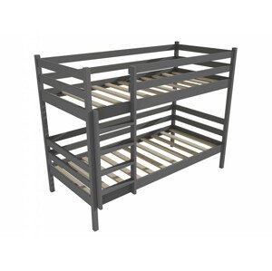 Patrová postel PP 008 (Rozměr: 90 x 200 cm, Prostor mezi lůžky: 100 cm, Barva dřeva: barva šedá)