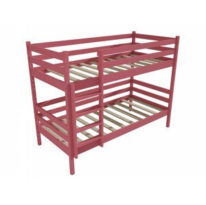Patrová postel PP 008 (Rozměr: 90 x 190 cm, Prostor mezi lůžky: 80 cm, Barva dřeva: barva růžová)