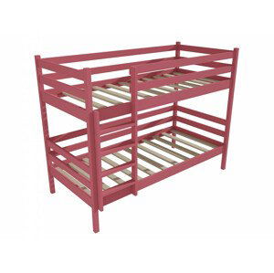Patrová postel PP 008 (Rozměr: 90 x 200 cm, Prostor mezi lůžky: 80 cm, Barva dřeva: barva růžová)