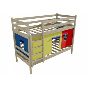 Patrová postel PP 011 (Rozměr: 90 x 190 cm, Prostor mezi lůžky: 90 cm, Barva dřeva: surové dřevo)