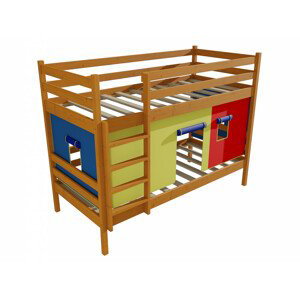 Patrová postel PP 011 (Rozměr: 90 x 190 cm, Prostor mezi lůžky: 80 cm, Barva dřeva: moření olše)