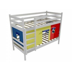 Patrová postel PP 011 (Rozměr: 90 x 190 cm, Prostor mezi lůžky: 80 cm, Barva dřeva: barva bílá)