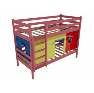 Patrová postel PP 011 (Rozměr: 90 x 190 cm, Prostor mezi lůžky: 90 cm, Barva dřeva: barva růžová)