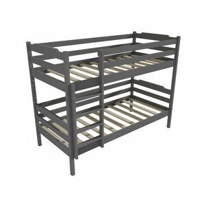 Patrová postel PP 012 (Rozměr: 90 x 190 cm, Prostor mezi lůžky: 80 cm, Barva dřeva: barva šedá)
