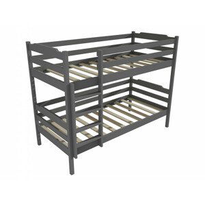 Patrová postel PP 012 (Rozměr: 80 x 190 cm, Prostor mezi lůžky: 100 cm, Barva dřeva: barva šedá)