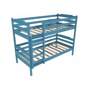 Patrová postel PP 012 (Rozměr: 90 x 190 cm, Prostor mezi lůžky: 80 cm, Barva dřeva: barva modrá)