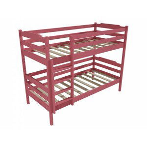 Patrová postel PP 012 (Rozměr: 90 x 190 cm, Prostor mezi lůžky: 100 cm, Barva dřeva: barva růžová)