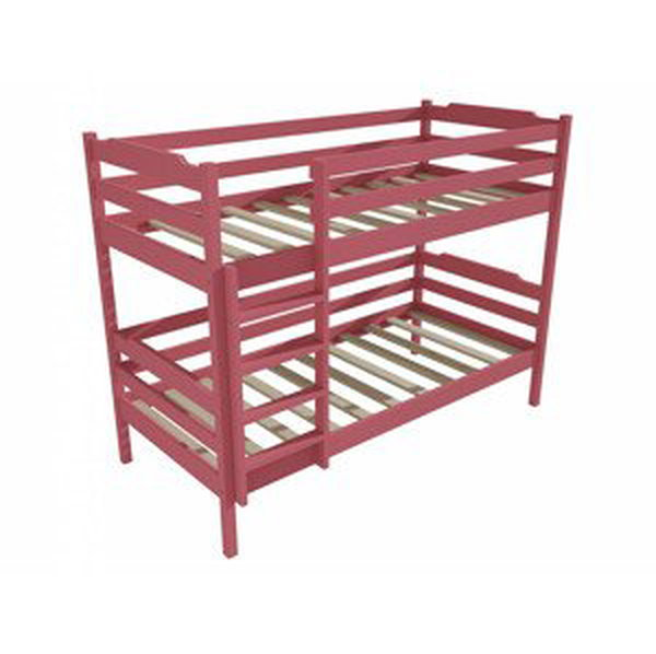 Patrová postel PP 012 (Rozměr: 90 x 180 cm, Prostor mezi lůžky: 90 cm, Barva dřeva: barva růžová)