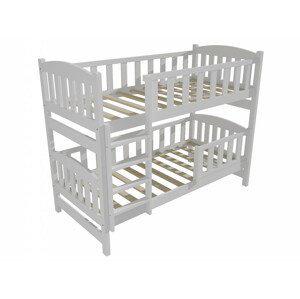 Patrová postel PP 013 se zábranou (Rozměr: 80 x 180 cm, Prostor mezi lůžky: 100 cm, Barva dřeva: barva bílá)