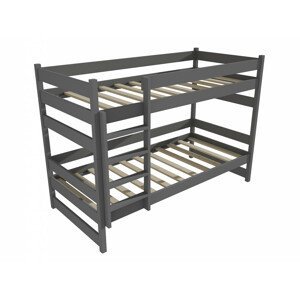Patrová postel PP 014 (Rozměr: 90 x 190 cm, Prostor mezi lůžky: 80 cm, Barva dřeva: barva šedá)