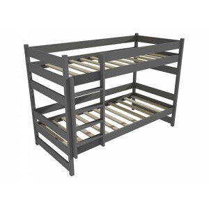 Patrová postel PP 014 (Rozměr: 80 x 190 cm, Prostor mezi lůžky: 100 cm, Barva dřeva: barva šedá)