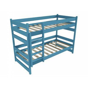 Patrová postel PP 014 (Rozměr: 90 x 190 cm, Prostor mezi lůžky: 80 cm, Barva dřeva: barva modrá)