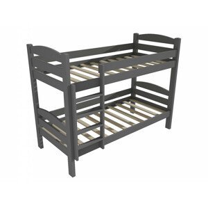 Patrová postel PP 015 (Rozměr: 90 x 190 cm, Prostor mezi lůžky: 90 cm, Barva dřeva: barva šedá)
