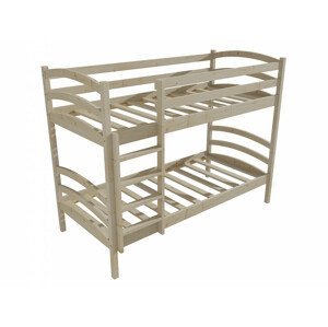 Patrová postel PP 016 (Rozměr: 80 x 190 cm, Prostor mezi lůžky: 80 cm, Barva dřeva: surové dřevo)