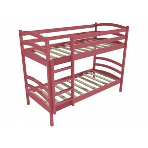 Patrová postel PP 016 (Rozměr: 80 x 180 cm, Prostor mezi lůžky: 90 cm, Barva dřeva: barva růžová)