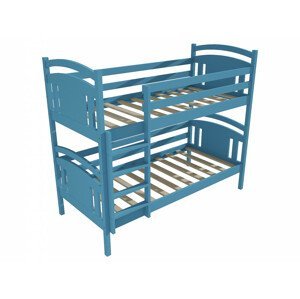 Patrová postel PP 017 (Rozměr: 90 x 190 cm, Prostor mezi lůžky: 80 cm, Barva dřeva: barva modrá)
