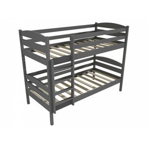 Patrová postel PP 018 (Rozměr: 90 x 190 cm, Prostor mezi lůžky: 80 cm, Barva dřeva: barva šedá)
