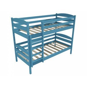 Patrová postel PP 018 (Rozměr: 90 x 190 cm, Prostor mezi lůžky: 80 cm, Barva dřeva: barva modrá)