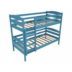 Patrová postel PP 018 (Rozměr: 80 x 190 cm, Prostor mezi lůžky: 80 cm, Barva dřeva: barva modrá)