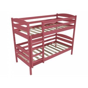 Patrová postel PP 018 (Rozměr: 90 x 190 cm, Prostor mezi lůžky: 80 cm, Barva dřeva: barva růžová)
