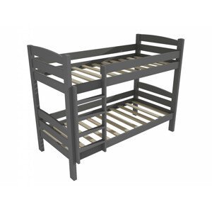 Patrová postel PP 019 (Rozměr: 90 x 190 cm, Prostor mezi lůžky: 80 cm, Barva dřeva: barva šedá)