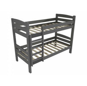 Patrová postel PP 019 (Rozměr: 80 x 180 cm, Prostor mezi lůžky: 100 cm, Barva dřeva: barva šedá)