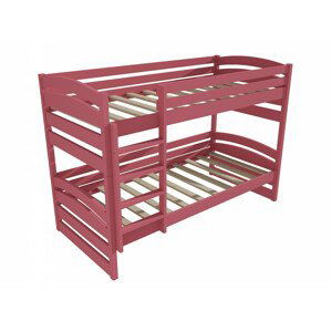 Patrová postel PP 020 (Rozměr: 90 x 190 cm, Prostor mezi lůžky: 80 cm, Barva dřeva: barva růžová)
